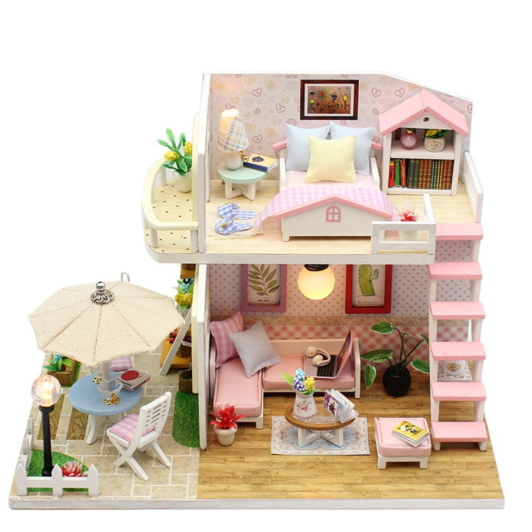 Pink Loft Wooden Doll House Diy