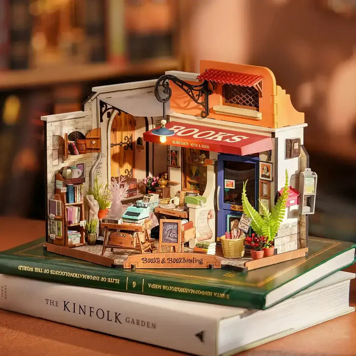 Corner Bookstore DIY Miniature House Kit